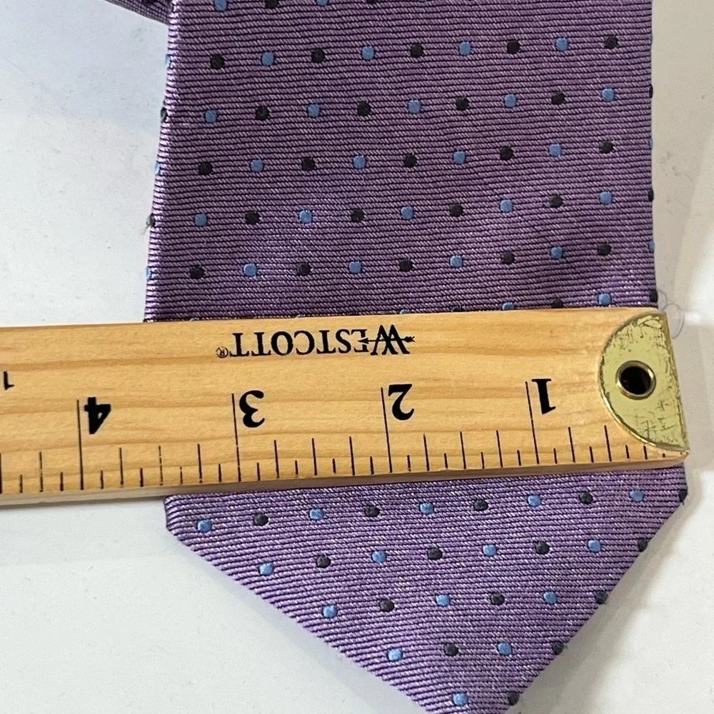 Robert Talbott Carmel Hand Sewn Made in USA 100% Silk Purple Polka Dot Tie - Picture 9 of 9